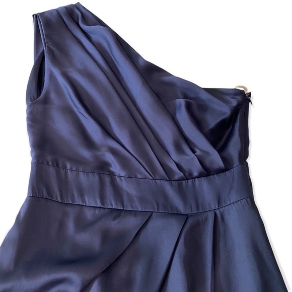 NWT BCBGeneration Galaxy Blue Pleated One-Shoulder Cocktail Dress Size 2 - Picture 12 of 14
